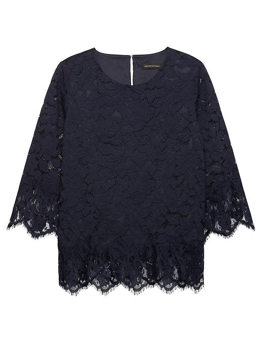 Banana Republic Womens Floral Lace Top Navy Size Xs