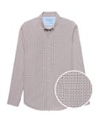 Banana Republic Mens Camden Standard-fit Luxe Poplin Print Shirt Tan Size M