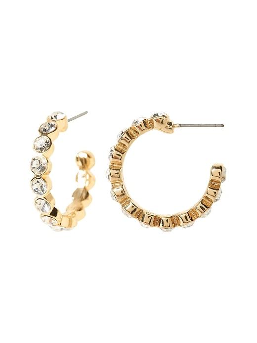 Banana Republic Womens Stone Strand Hoop Earring Gold Size One Size