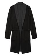 Banana Republic Womens Reversible Wool Car Coat Black & Charcoal Gray Size S