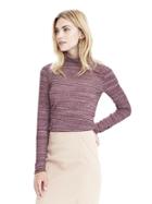 Banana Republic Womens Long Sleeve Ribbed Turtleneck - Secret Plum