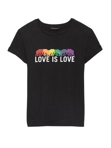 Banana Republic Womens Pride 2018 Love Is Love Roll-cuff Crew (women';s Sizes) Black Size M