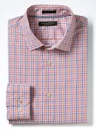 Banana Republic Mens Grant Fit Supima Tri Color Gingham Shirt - Orange