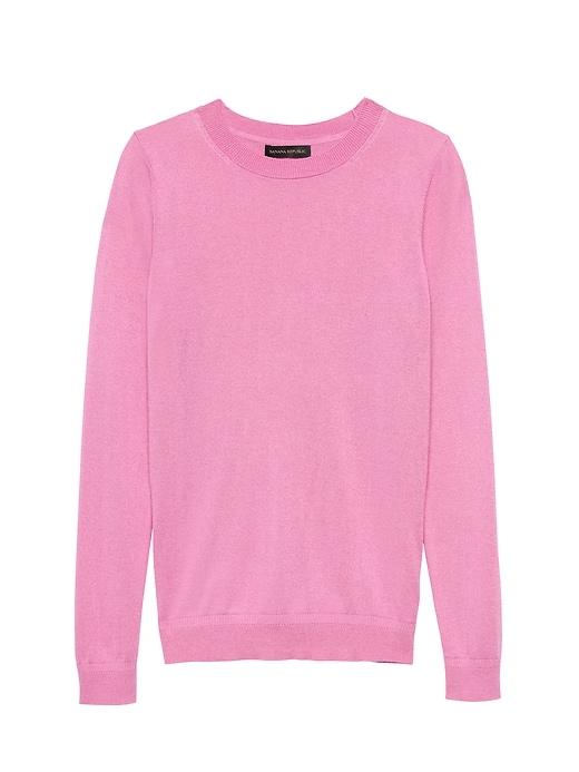 Banana Republic Womens Petite Silk Cashmere Crew-neck Sweater Pop Pink Size Xs