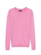 Banana Republic Womens Petite Silk Cashmere Crew-neck Sweater Pop Pink Size Xs