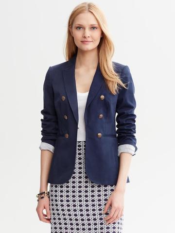 Banana Republic Faux Double Breasted Blazer - Fall Navy