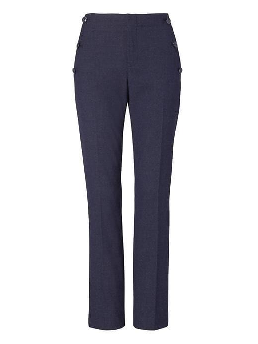 Banana Republic Womens Ryan Fit Luxe Brushed Twill Sailor Pant - Dark Navy