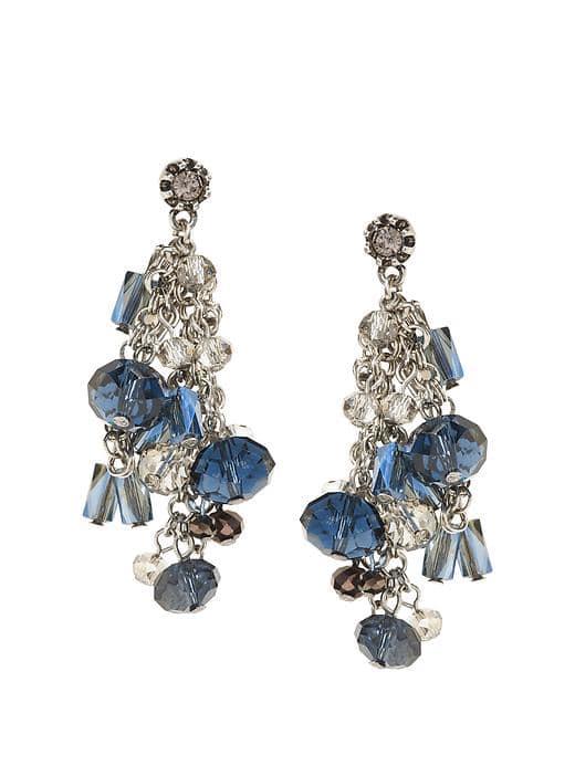 Banana Republic Beaded Bouquet Statement Earring - Silver