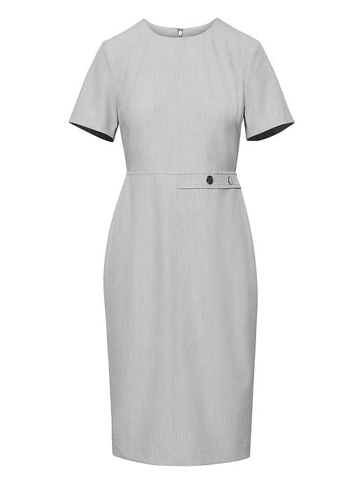 Banana Republic Womens Machine-washable Birdseye Side-button Sheath Dress Light Gray Size 00