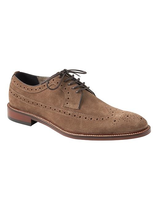 Banana Republic Mens Herne Suede Brogue Oxford Walnut Size 9 1/2