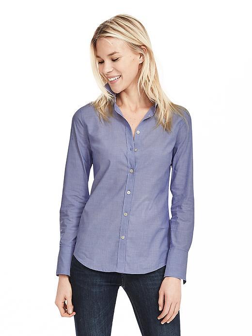 Banana Republic Riley Fit Cobalt Shirt Size 0 Petite - Neon Cobalt