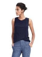 Banana Republic Womens Chiffon Mixed Media Top - Wisps Of Teal