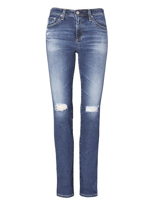 Banana Republic Womens Ag Jeans   Prima Slim-straight Jean 13 Years Daybreak Destroyed Size 29