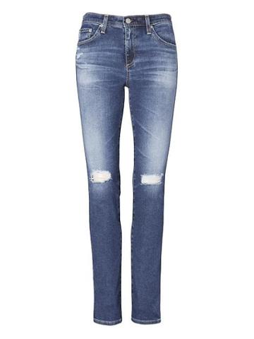 Banana Republic Womens Ag Jeans   Prima Slim-straight Jean 13 Years Daybreak Destroyed Size 29