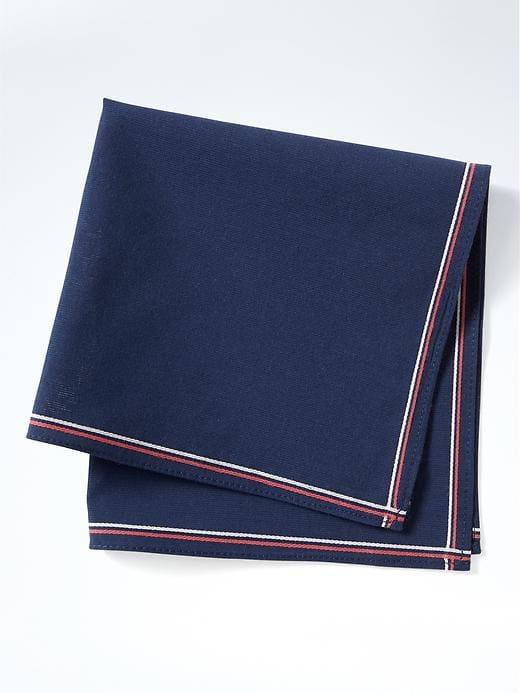 Banana Republic Mens Woven Border Pocket Square Navy Size One Size