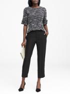 Banana Republic Womens Avery Straight-fit Pom-pom Ankle Pant Black Size 2