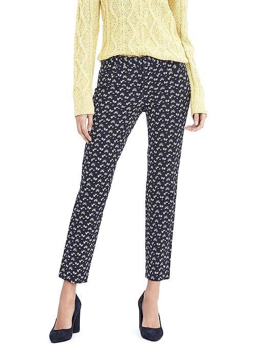 Banana Republic Sloan Fit Skinny Ankle Floral Pant - Br Daisy Flower Cools