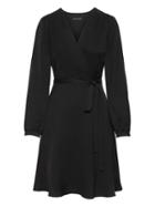 Banana Republic Womens Solid Wrap Dress Black Size 10