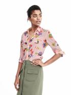 Banana Republic Womens Long Sleeve Dillon Fit Floral Blouse - Pink Multi