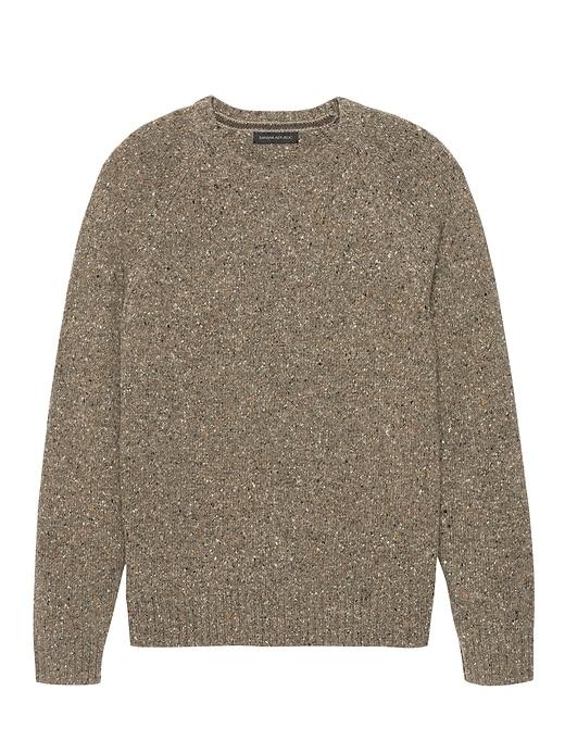 Banana Republic Mens Merino Wool Blend Donegal Crew-neck Sweater Khaki Roots Size S