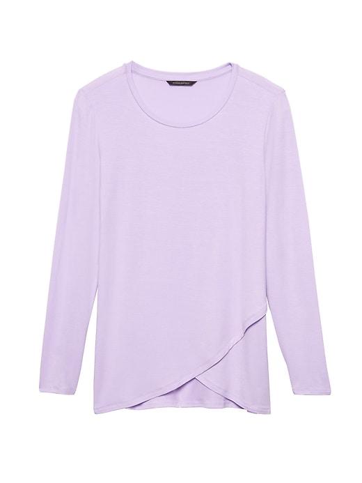 Banana Republic Womens Threadsoft Cross-front T-shirt Lilac Pink Size Xs