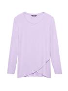 Banana Republic Womens Threadsoft Cross-front T-shirt Lilac Pink Size Xs