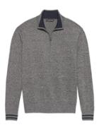 Banana Republic Mens Premium Cotton Cashmere Half-zip Sweater Dark Gray Size L