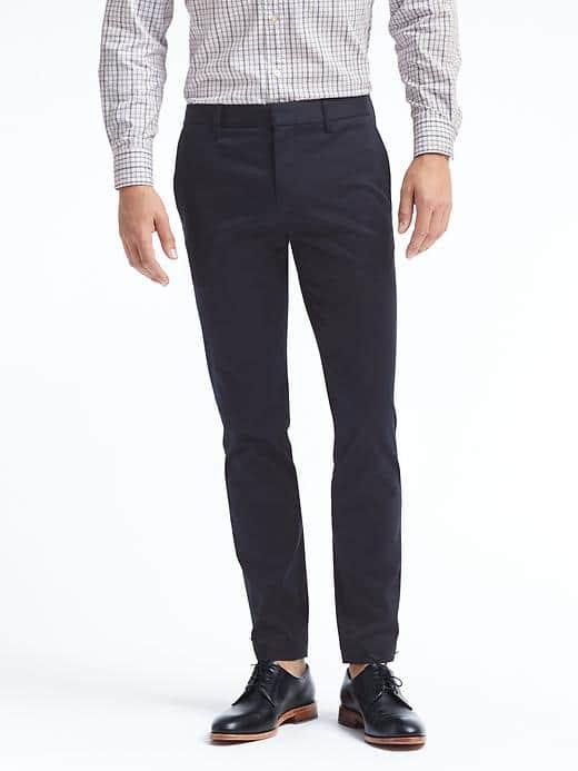 Banana Republic Mens Fulton Skinny Rapid Movement Chino - Navy