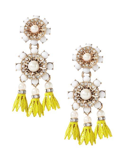 Banana Republic Floral Bell Chandelier Earring Size One Size - Brass
