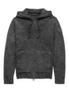 Banana Republic Mens Merino Wool Blend Donegal Full-zip Sweater Hoodie Chimney Gray Size Xs