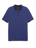 Banana Republic Mens Slim Luxury-touch Jacquard Tipped Polo Shirt Navy Size Xxs