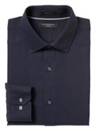 Banana Republic Mens Grant Slim-fit Non-iron Stretch Solid Shirt Navy Size Xxs