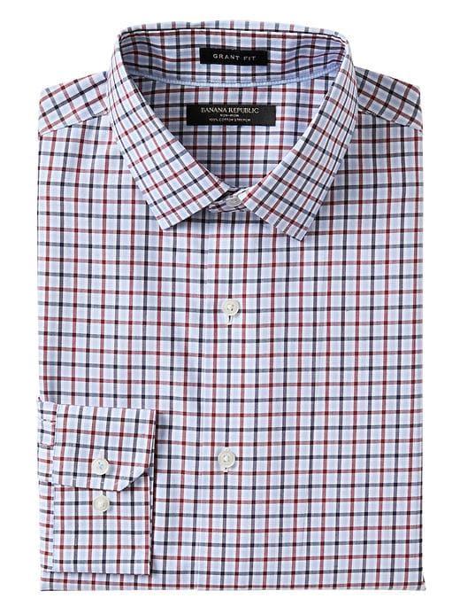 Banana Republic Grant Slim-fit Non-iron Stretch Check Shirt