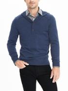 Banana Republic Mens Easy Care Merino Popover Hood Size L Tall - Dutch Blue