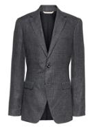 Banana Republic Mens Heritage Slim Irish Check Linen Suit Jacket Dark Charcoal Size 32