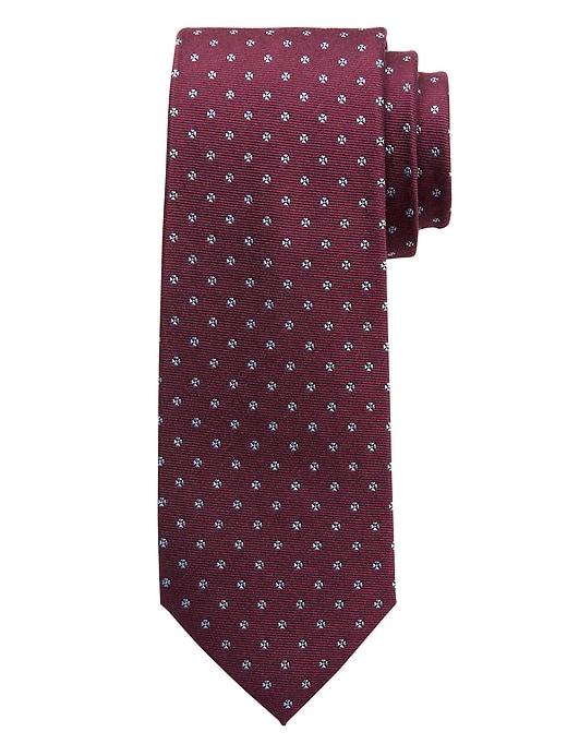 Banana Republic Mens Floral Foulard Silk-wool Nanotex Tie Burgundy Red Size One Size