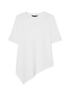 Banana Republic Womens Soft Jersey Handkerchief Hem T-shirt White Size M