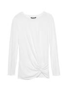 Banana Republic Womens Luxespun Twist-front T-shirt White Size M