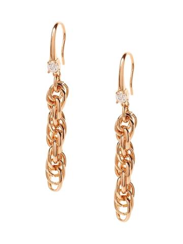 Banana Republic Womens Twisted Link Linear Earrings Rose Gold Size One Size