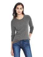 Banana Republic Womens Italian Cashmere Blend Beaded Crew Neck Sweater - Dark Charcoal