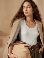 Ribbed Scoop-neck T-shirt