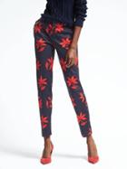Banana Republic Womens Ryan Fit Floral Sateen Pant - Silky Floral Cool