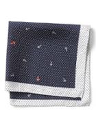 Banana Republic Mens Anchor Silk Pocket Square Navy Size One Size
