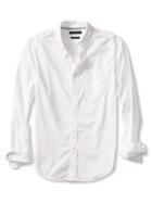 Banana Republic Mens Grant Fit Custom 078 Wash White Shirt Size L Tall - White