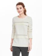 Banana Republic Womens Tiered Ruffle Pullover Size L - Cocoon