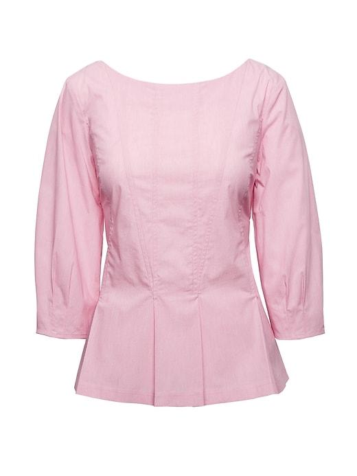 Banana Republic Womens Paneled Bubble-sleeve Super Stretch Top Strawberry Size Xxs