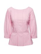 Banana Republic Womens Paneled Bubble-sleeve Super Stretch Top Strawberry Size Xxs