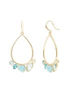 Banana Republic Womens Soft Stones Hoop Earring Blue Multi Size One Size