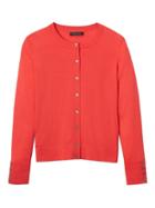 Banana Republic Womens Machine Washable Merino Button Cuff Cardigan - Red Glow