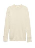 Banana Republic Womens Petite Machine-washable Wool-cashmere Ribbed Sweater Ivory Size Xs